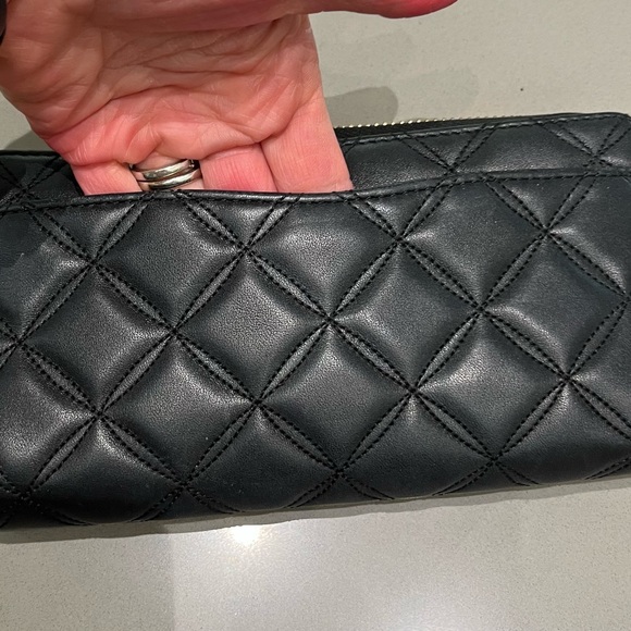 NWOT Kate Spade Natalia Continental Quilted Large Leather Black Zippered Wallet - Picture 4 of 7